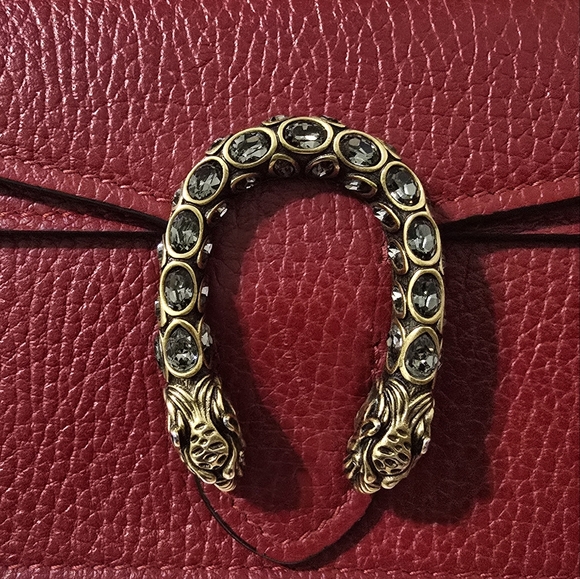 BNIB!!! Rare!!! Gucci Calfskin Super Mini Dionysus Shoulder Bag Hibiscus Red - Picture 12 of 16